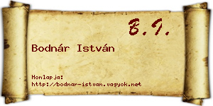 Bodnár István névjegykártya